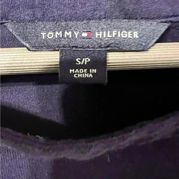 🟣Tommy Hilfiger Striped Navy and White Shirt – Size Small Petite - Picture 3 of 6